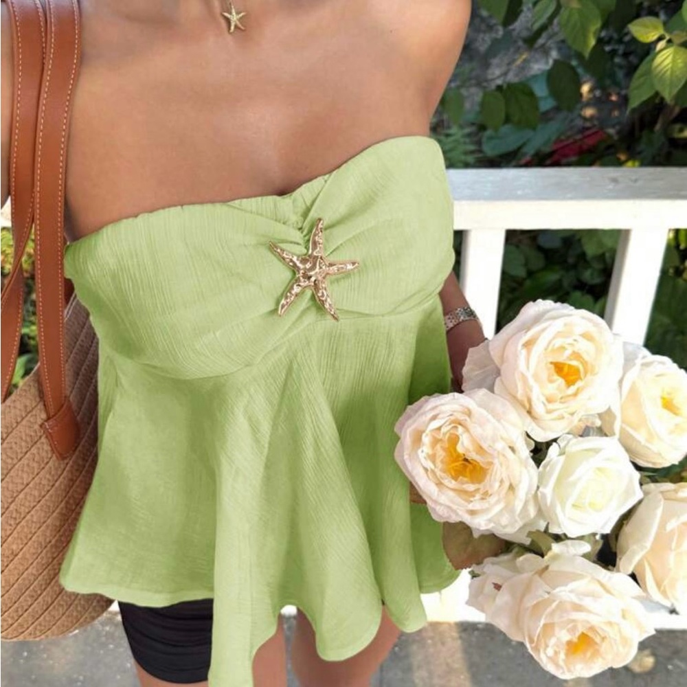 New - Women’s Green Starfish Strapless Top